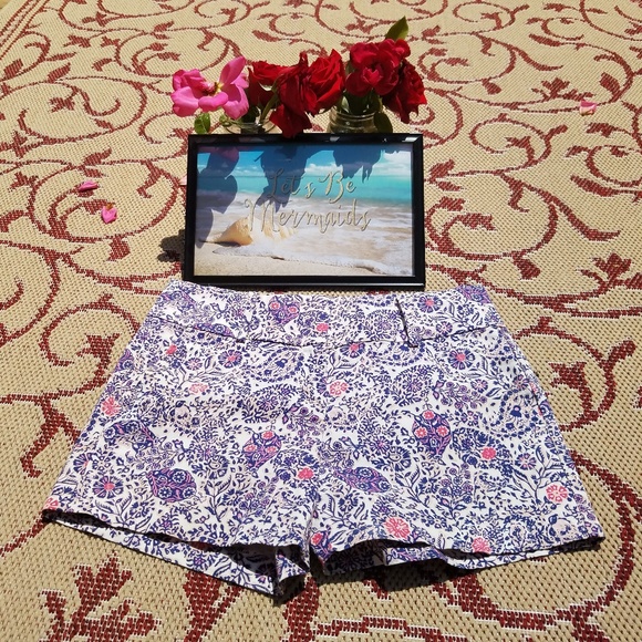 ANN TAYLOR FLORAL PATTERN TWILL SHORTS SZ.4 NWOT - Picture 2 of 6